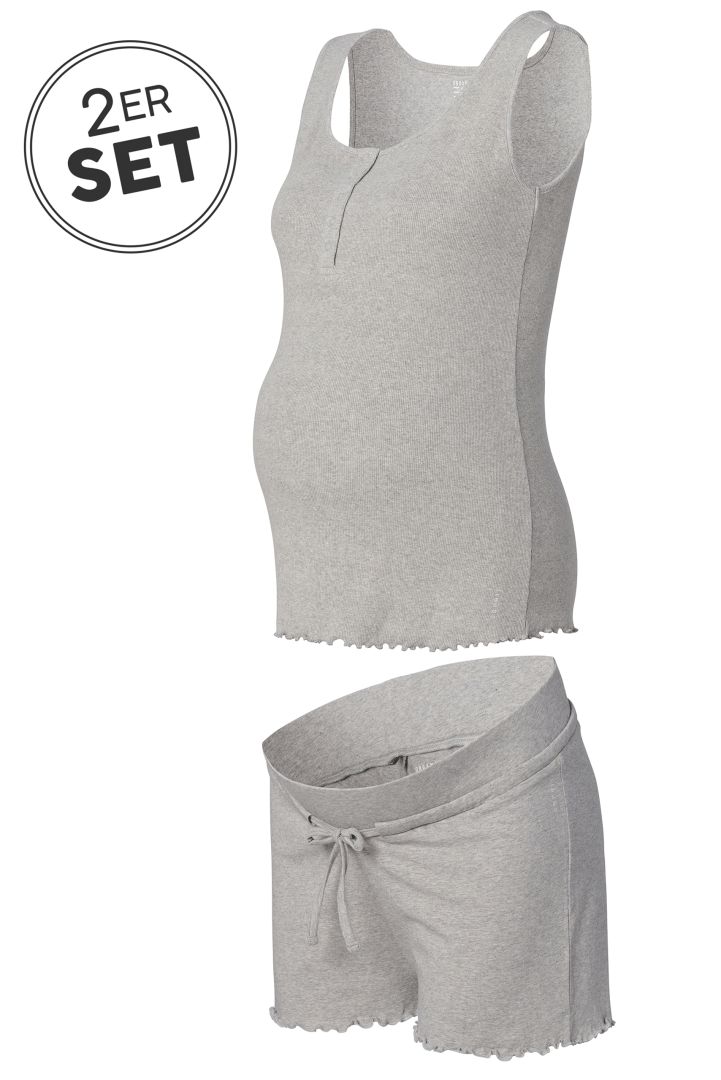 Short Organic Maternity and Nursing Pyjamas