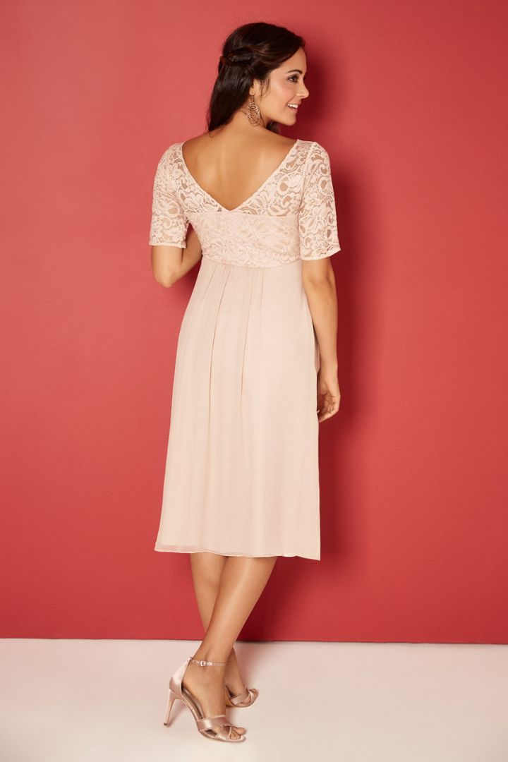 Festliches Umstandskleid mit Seidenrock hellrosa