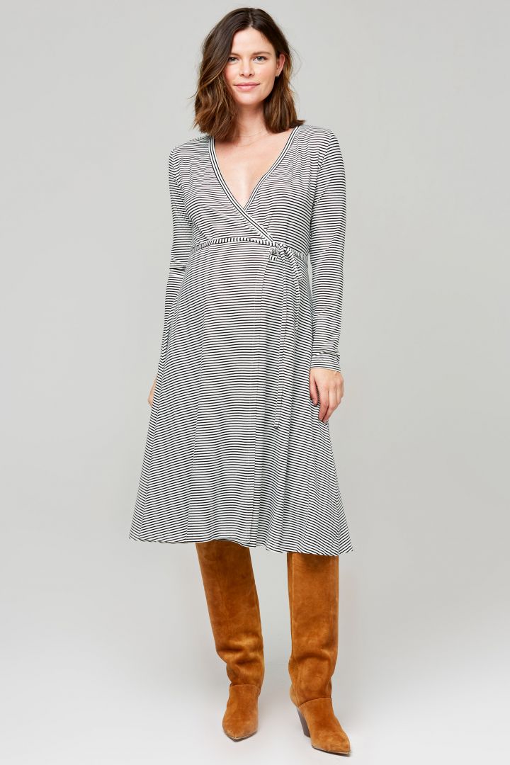 Umstands- und Still-Wickelkleid aus Bambus Viskose