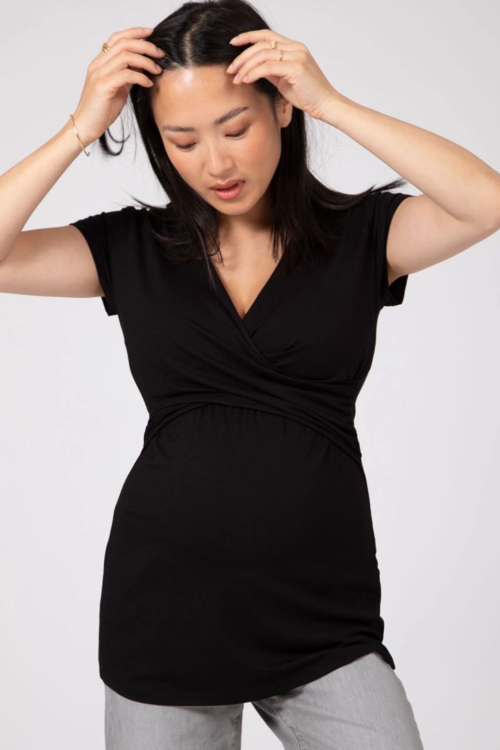 Doppelpack Ecovero Umstands- und Stillshirt weiß/schwarz