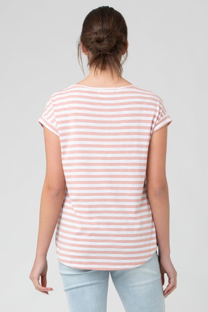 Umstands- und Stillshirt gestreift rosa-weiß