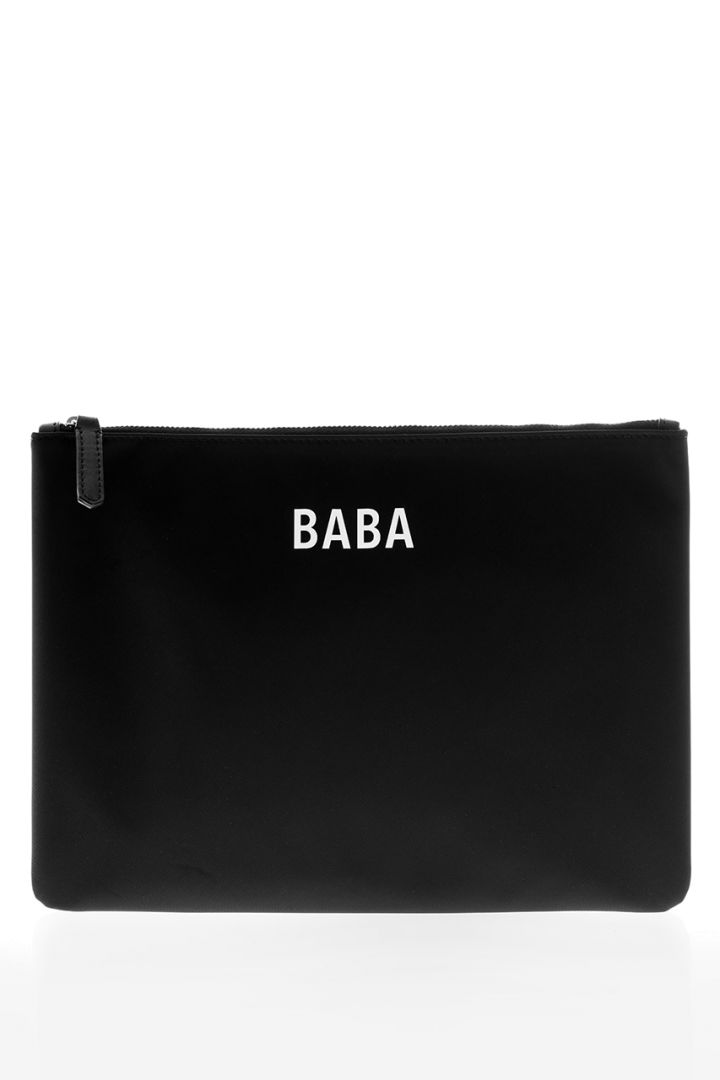 Baby Wickelclutch aus recyceltem Nylon schwarz