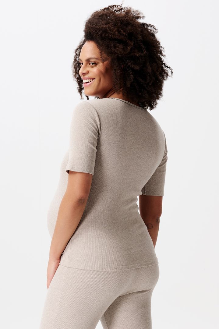 Organic Ripp Umstands- und Stillshirt sand