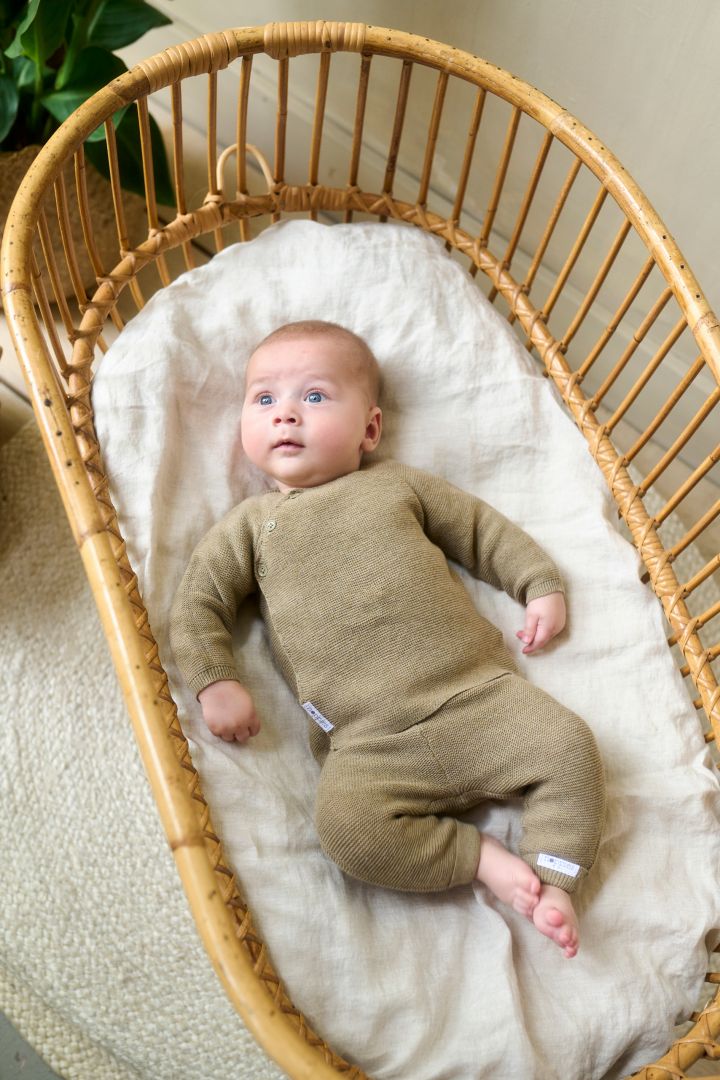 Organic Baby-Strickhose khaki light
