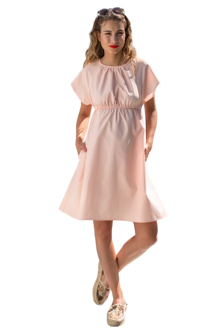 Umstandskleid mit Rundhalsausschnitt orange