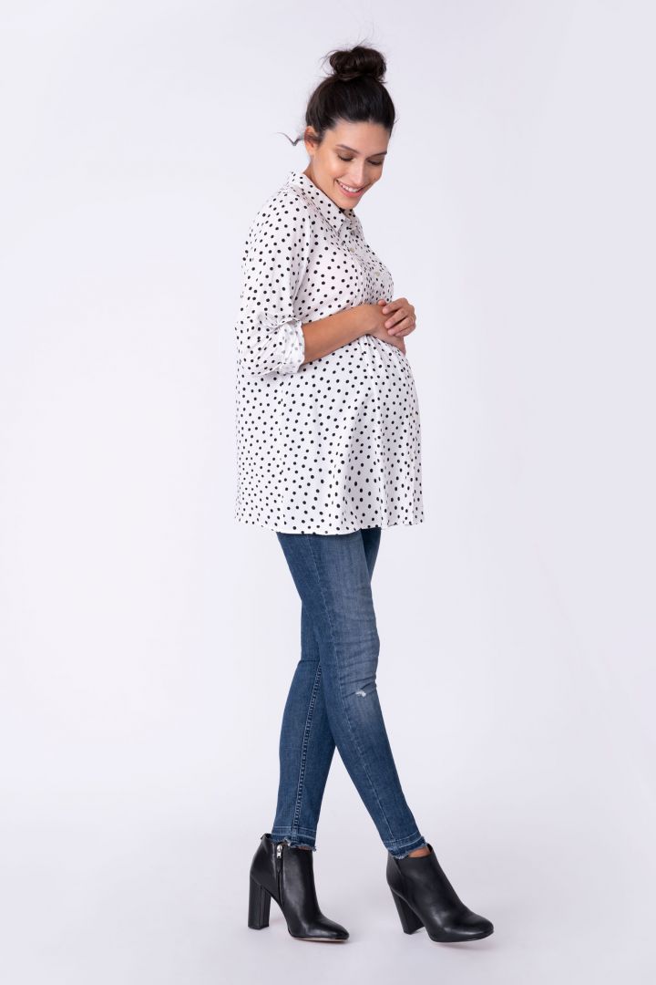 Polka Dot Umstands- und Stillbluse