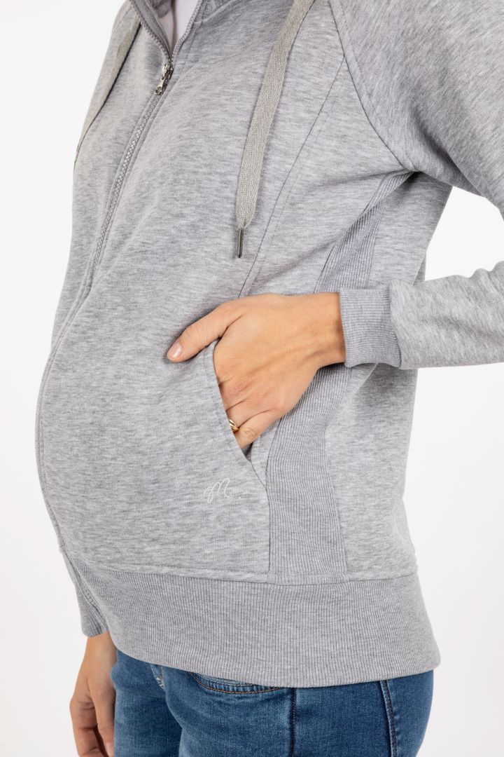 Umstands-Hoodie und Tragejacke hellgrau