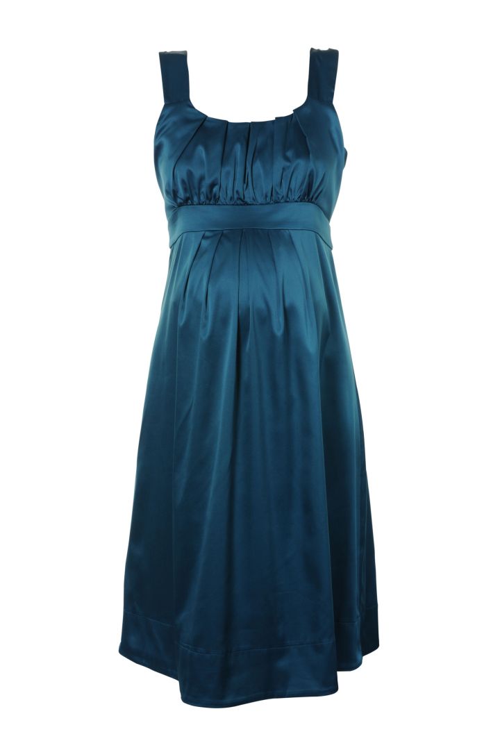 Satin Maternity Dress petrol