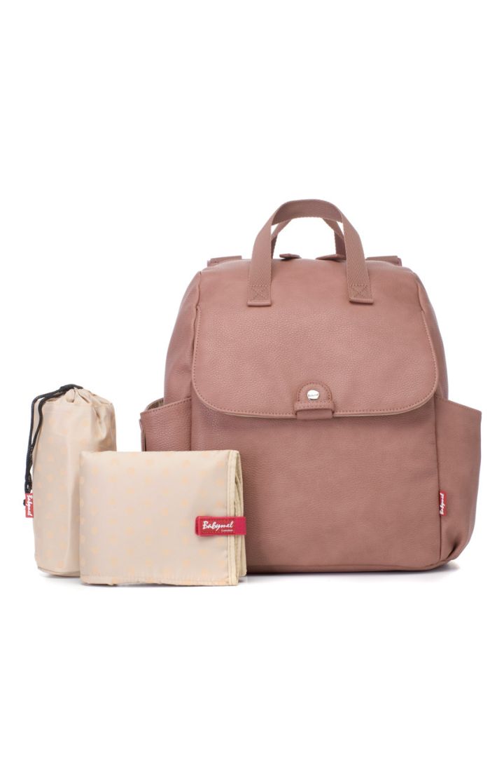 Wickelrucksack aus veganem Kunstleder rosa