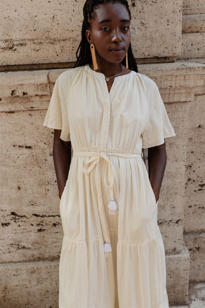 Maxi Maternity and Nursing Dress vanilla