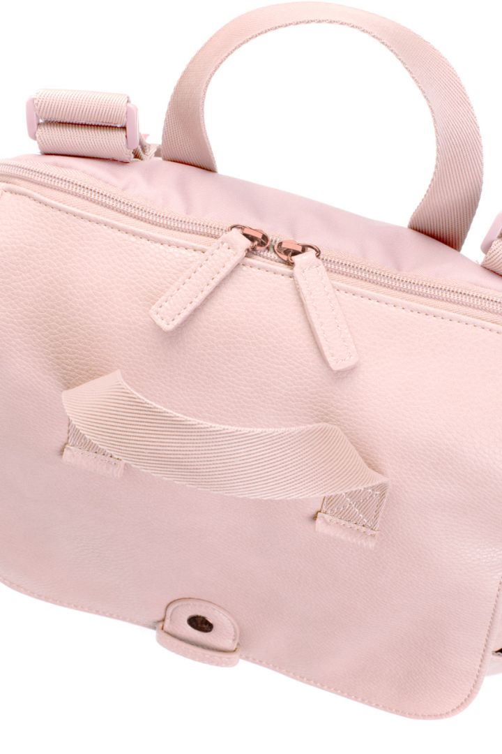 Wickelrucksack aus veganem Kunstleder hellrosa