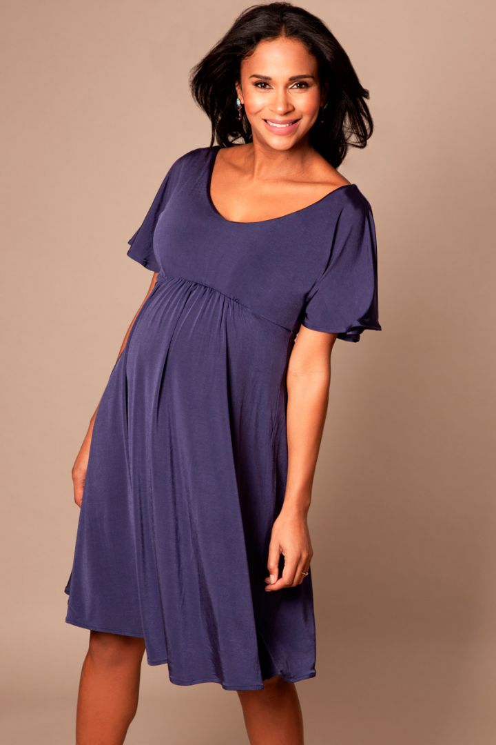 Kimono maternity dress with open back