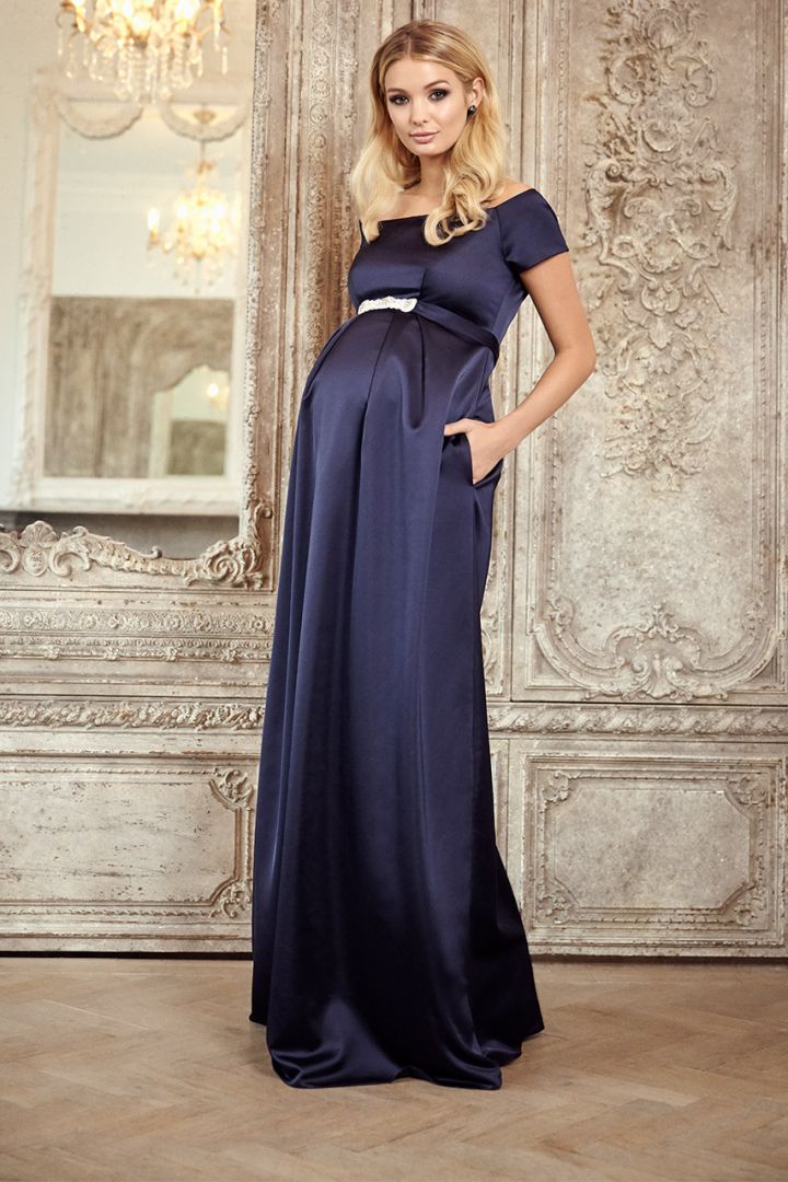 Umstandsrobe mit U-Boot Ausschnitt