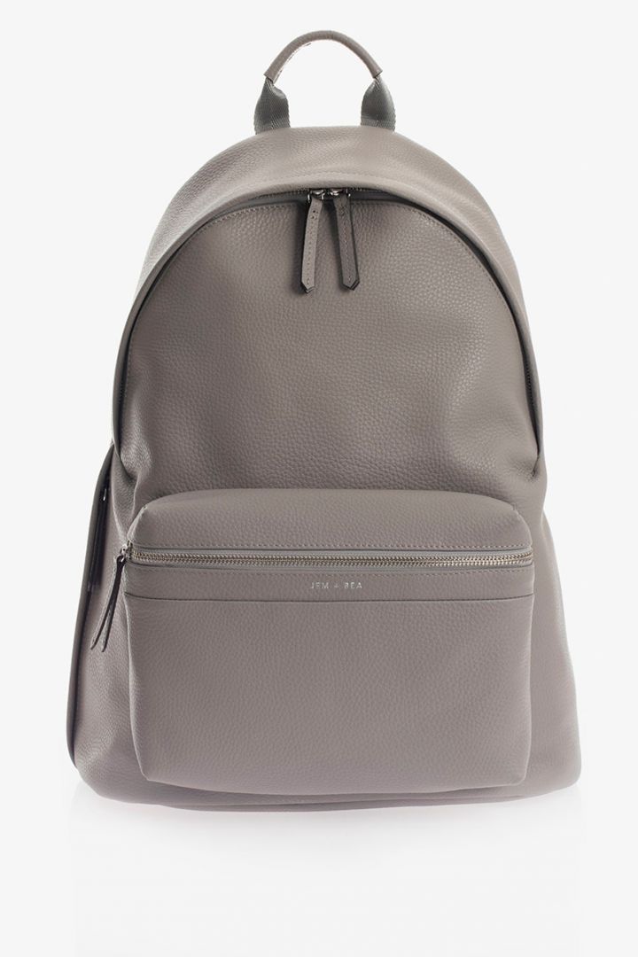 Luxe Wickelrucksack aus Kalbsleder grau