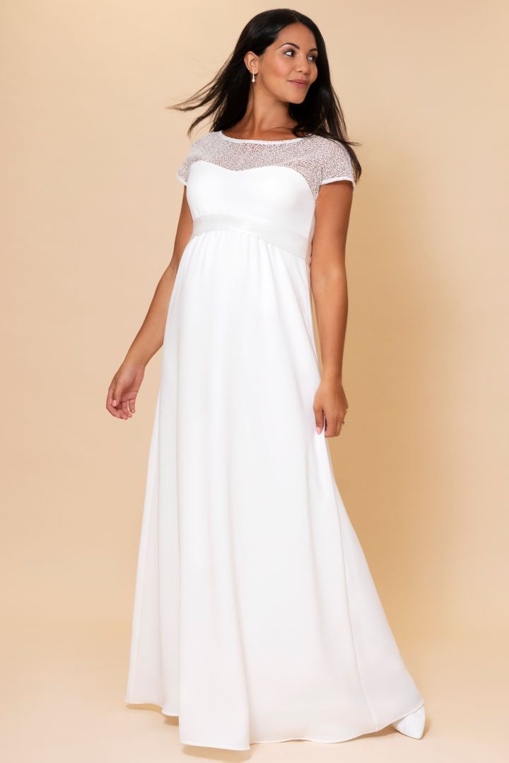 Umstandsbrautrobe mit Snow White Detail