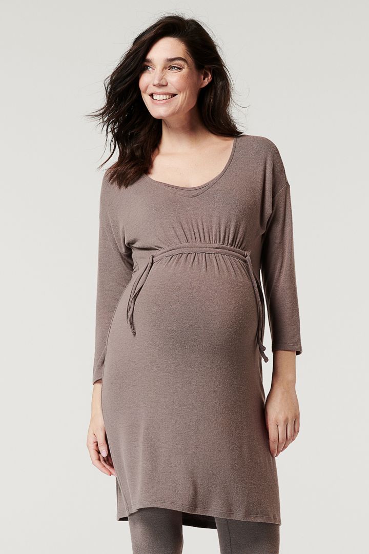 Lounge Maternity and Nursing Tunic taupe