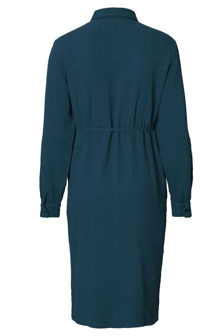 Musselin Umstands- und Still-Hemdblusenkleid petrol