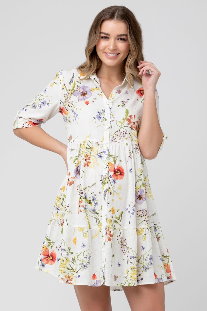 Maternity and Nursing Dress with Floral Print