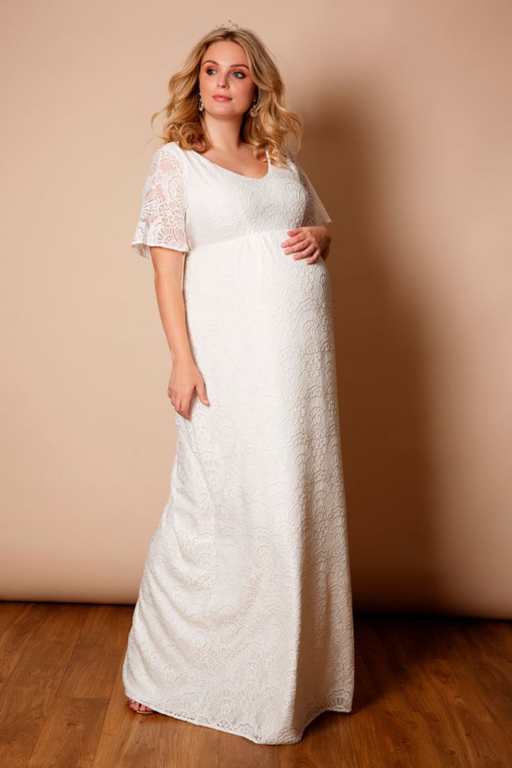 Plus Size Umstandsbrautkleid mit Kimonoärmeln