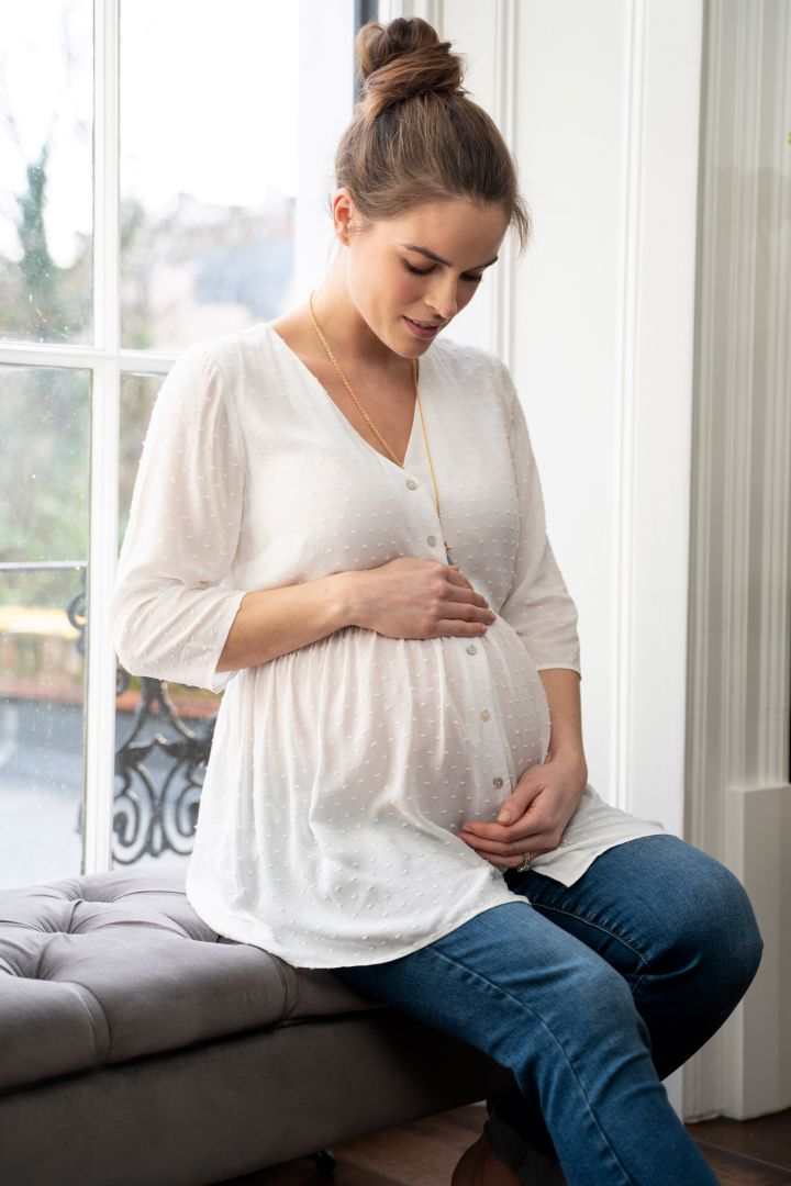 Maternity and Nursing Tunic Front V-Neck Button