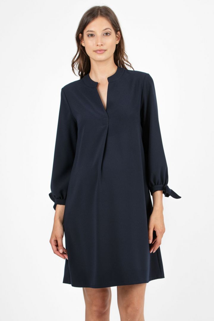 Trapez Umstandskleid mit 3/4 Ärmeln navy