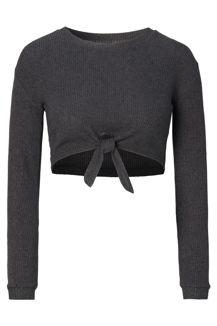 Ecovero Cropped Rib Maternity Shirt grey