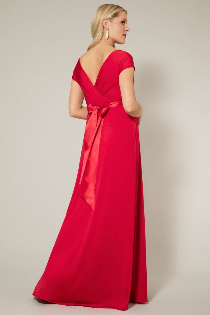 Festive maternity and nursing dress red