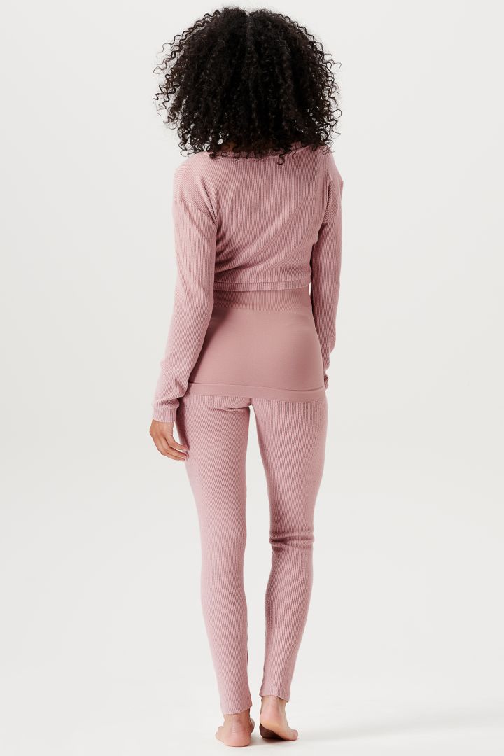 Ecovero Rippstrick Umstandsleggings rosa