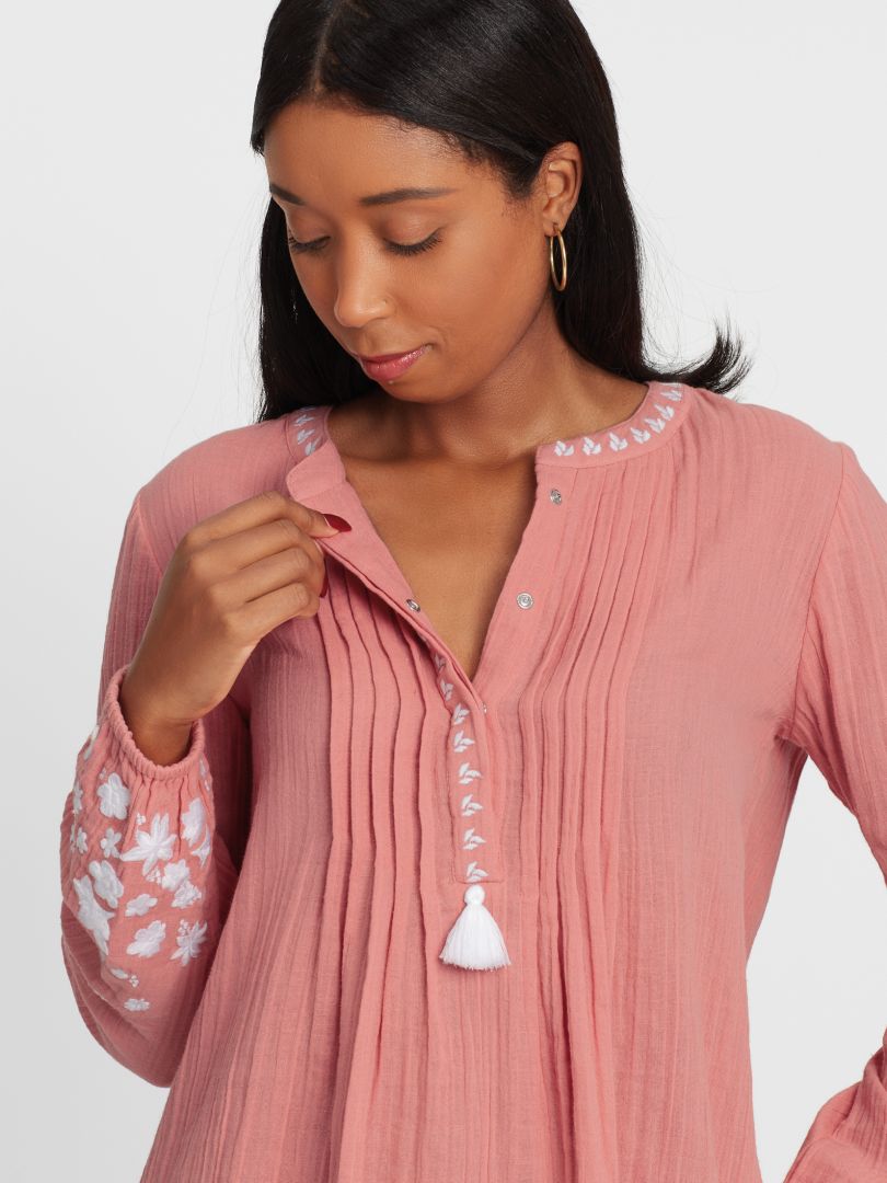 Umstands- und Stilltunika mit Biesen