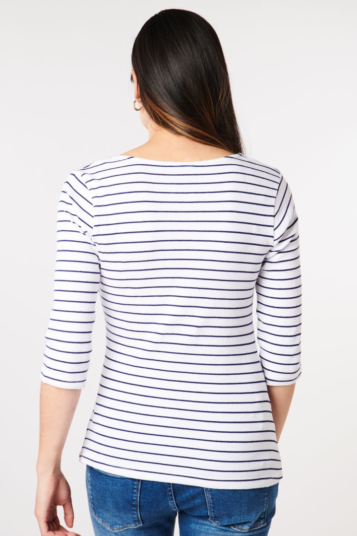 Ribbed Umstands- und Stillshirt gestreift