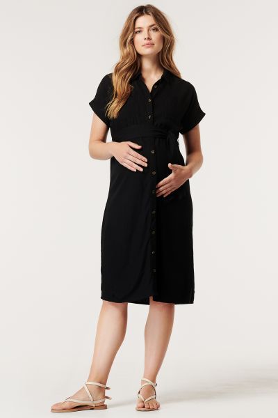Maternity and Nursing Shirt Blouse Dress black