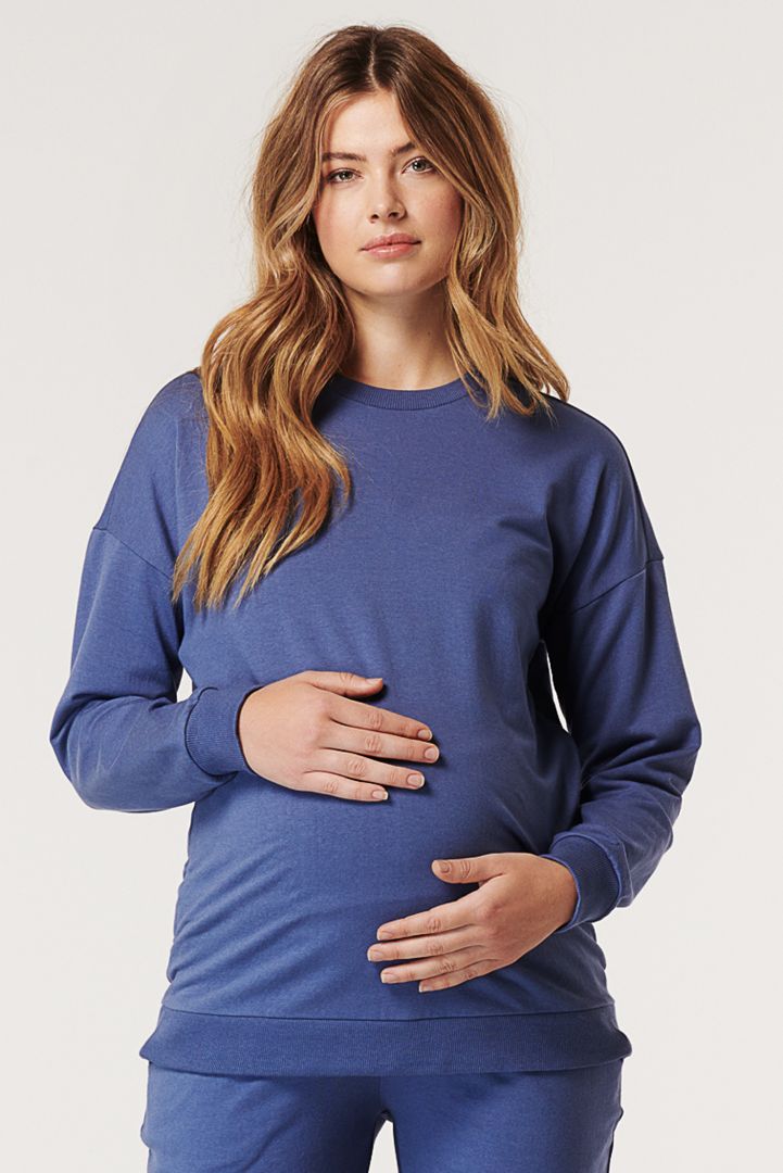 Maternity and Nursing Sweater blue