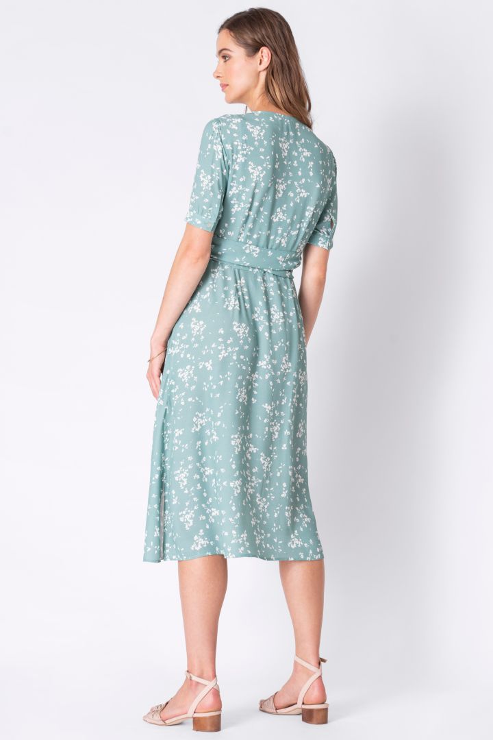 Midi Maternity and Nursing Sress in Wrap Look