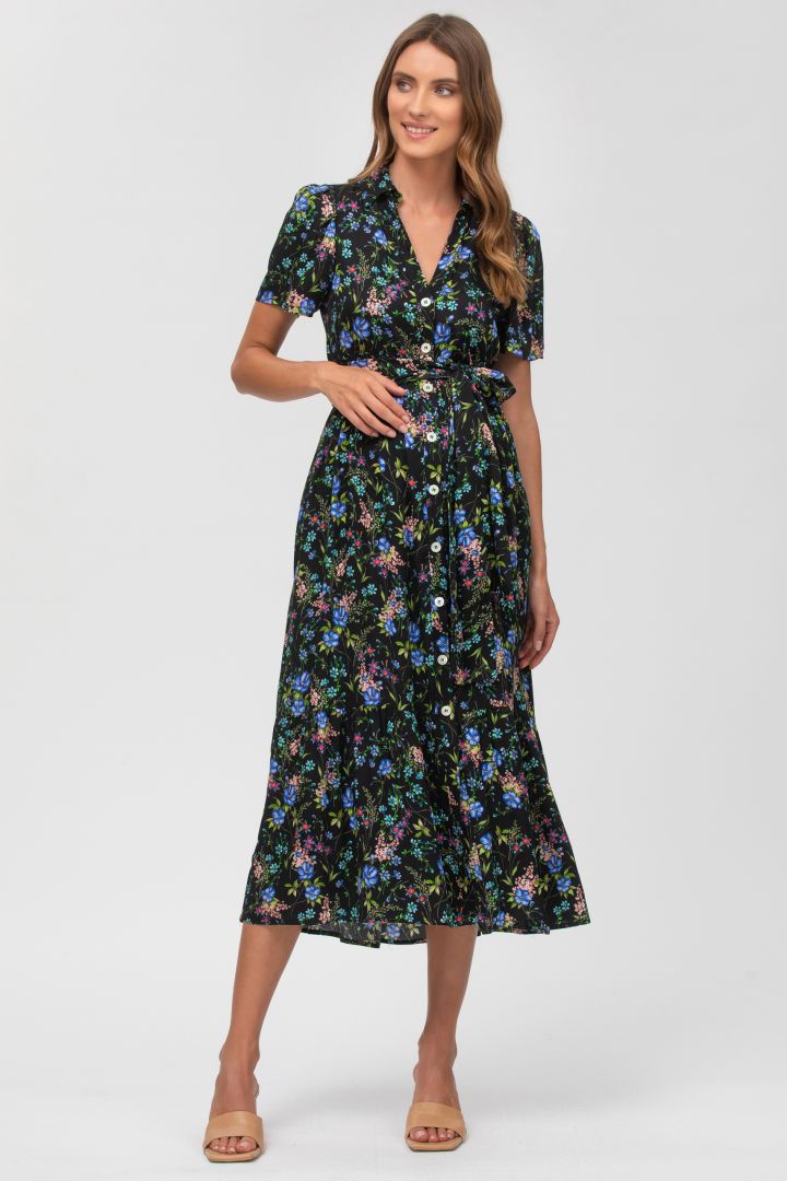 Umstands- und Stillblusenkleid mit Blumenprint