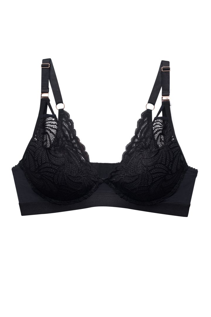 Plunge Schwangerschafts- und Still BH aus Spitze schwarz