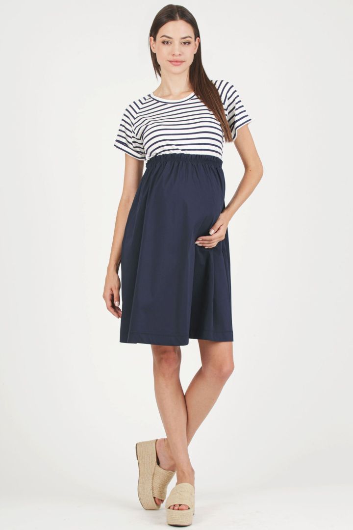 Umstandskleid mit Streifentop