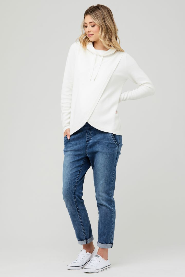 Cross-Over Umstands- und Still-Strickpullover