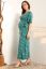 Preview: Maternity and Nursing Dress long with Flower Print teal
