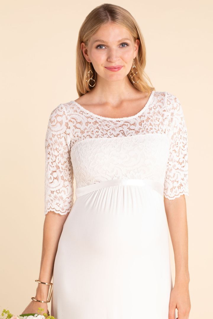 Umstandsbrautkleid mit Rückenausschnitt lang