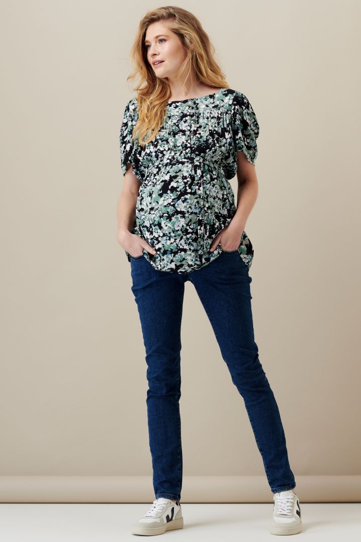 Maternity Blouse with Allover Print
