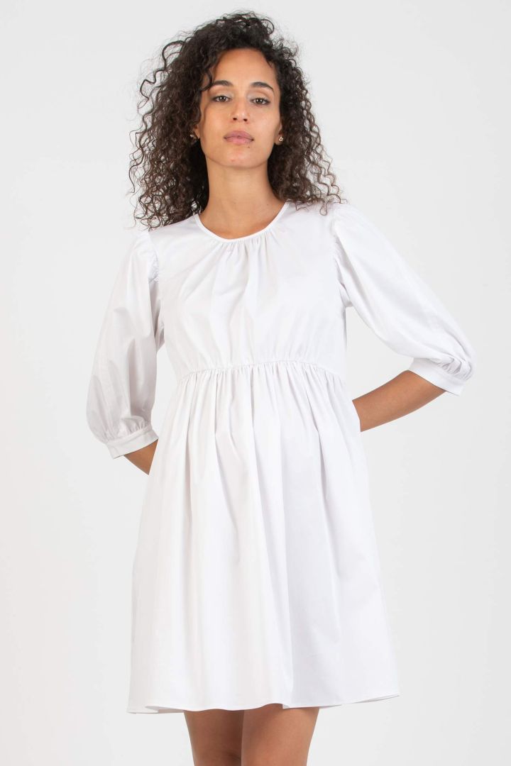 Mini Umstandskleid mit 3/4 Puffärmeln