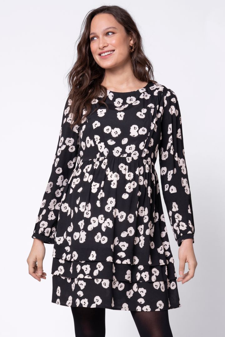 Maternity and Nursing Dress with Floral Print