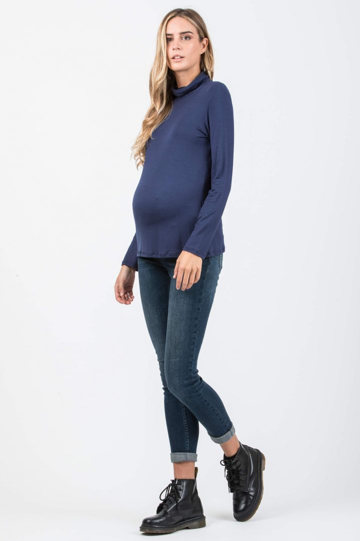 Skinny Umstandsjeans dark denim