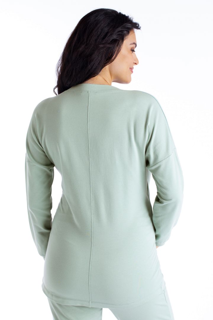 Organic Lounge and Pyjama Maternity Shirt sage