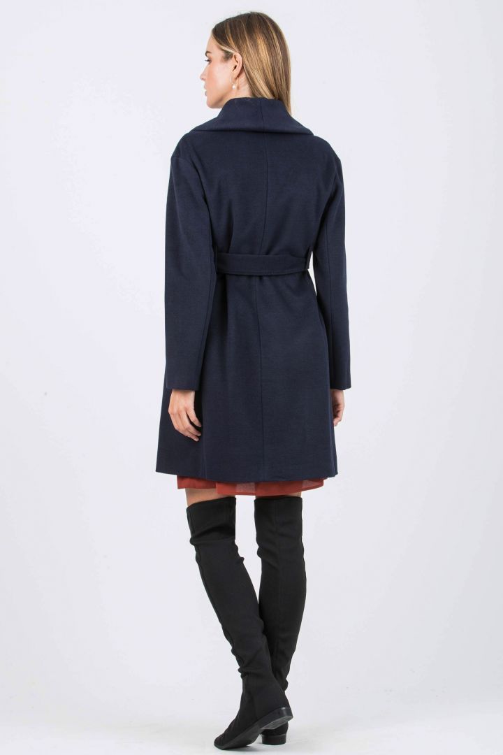 Umstandsmantel mit Schalkragen navy