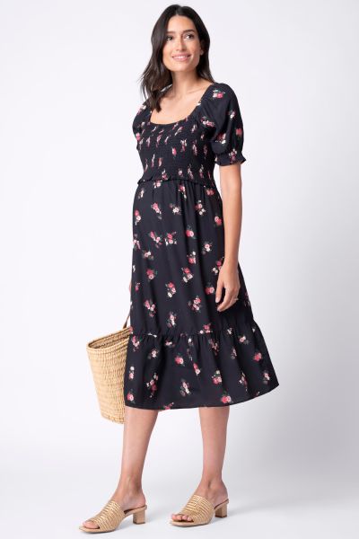 Umstands- und Stillkleid mit Puffärmeln