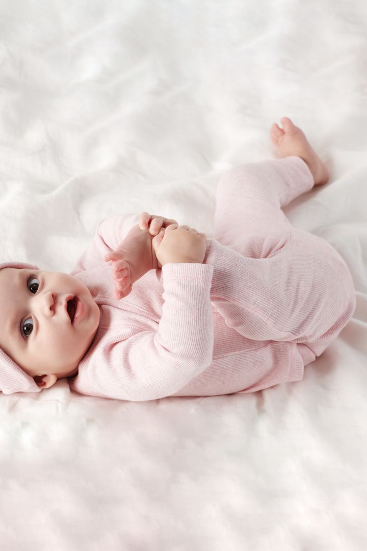 Organic Rippstrick Babyhose rosa