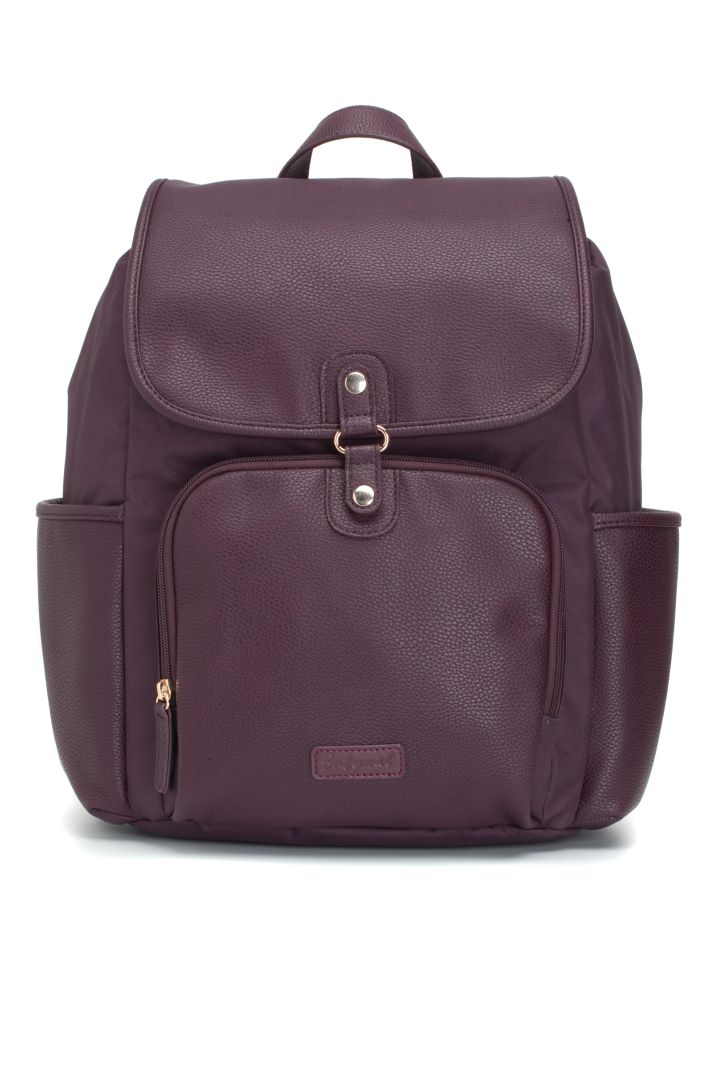 Wickelrucksack aus veganem Kunstleder bordeaux