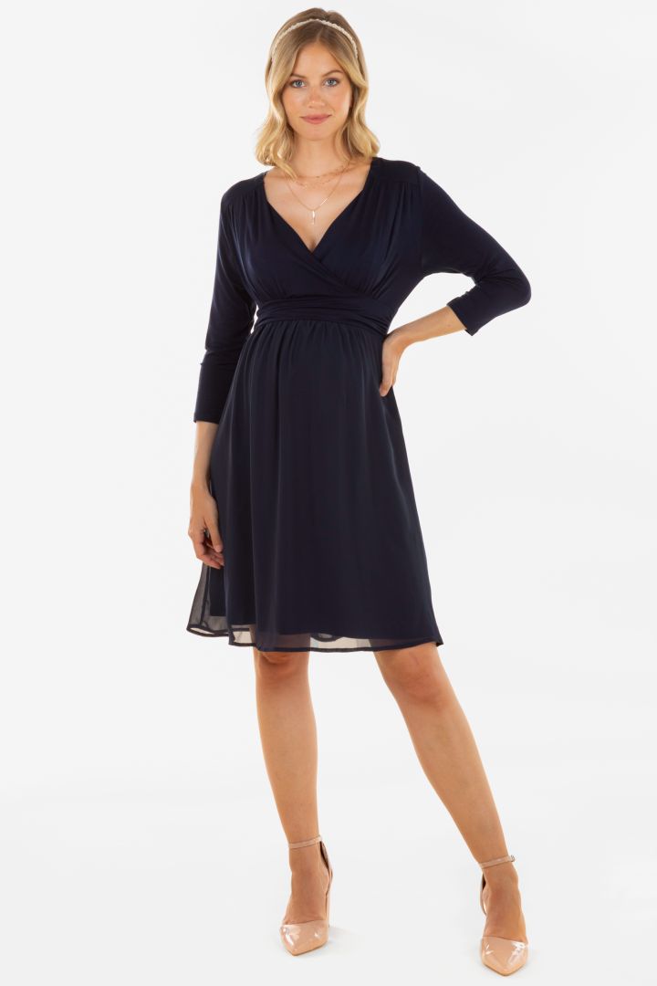 Ecovero Umstands- und Stillkleid mit Chiffon Rock