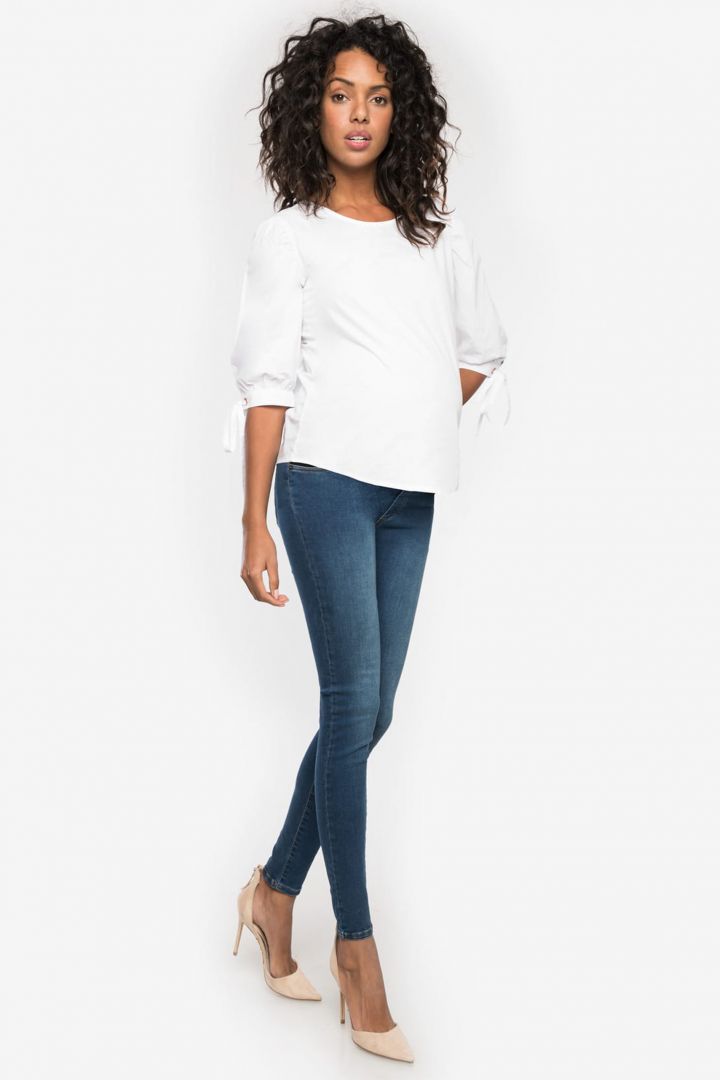 Slim Fit Unterbauch Umstandsjeans mit Stretch Einsätzen medium wash